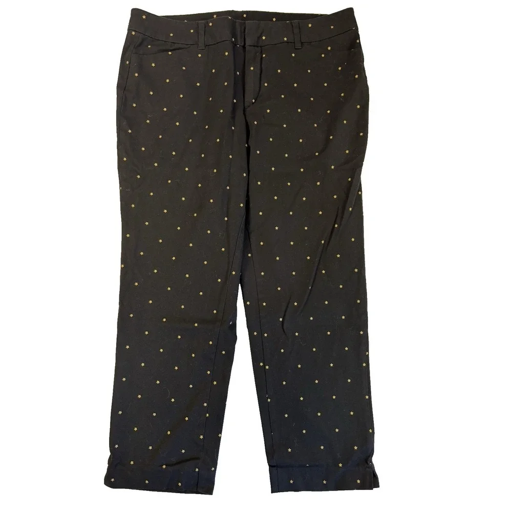 Faded Glory Women's 16 Black Gold Stars Pants Fairy Grunge Whimsigoth Witchy